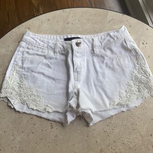 White denim shorts